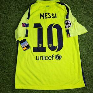 Messi Barcelona 2014 2015 TREBLE UEFA Third Soccer Jersey Shirt BNWT M